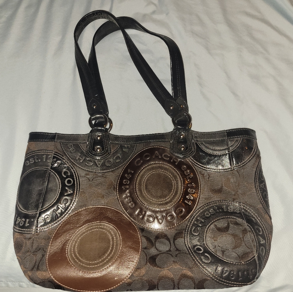 Coach Black and Brown Hobo Bag